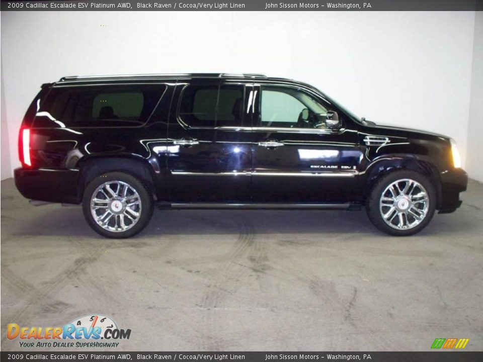 2009 Cadillac Escalade ESV Platinum AWD Black Raven / Cocoa/Very Light Linen Photo #5