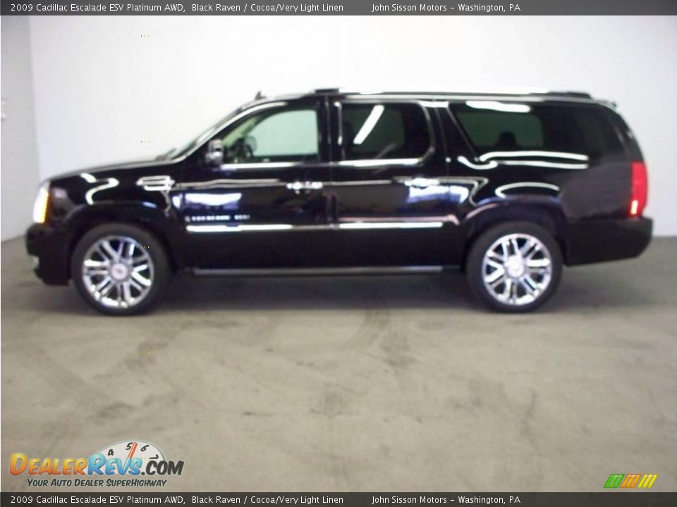 2009 Cadillac Escalade ESV Platinum AWD Black Raven / Cocoa/Very Light Linen Photo #6