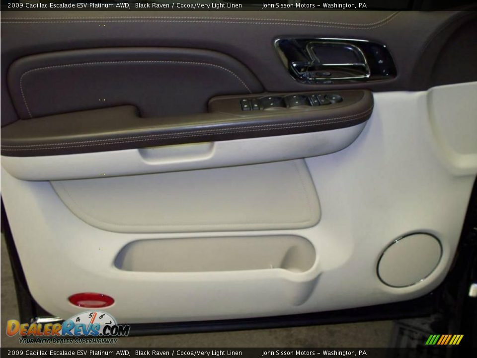 2009 Cadillac Escalade ESV Platinum AWD Black Raven / Cocoa/Very Light Linen Photo #12