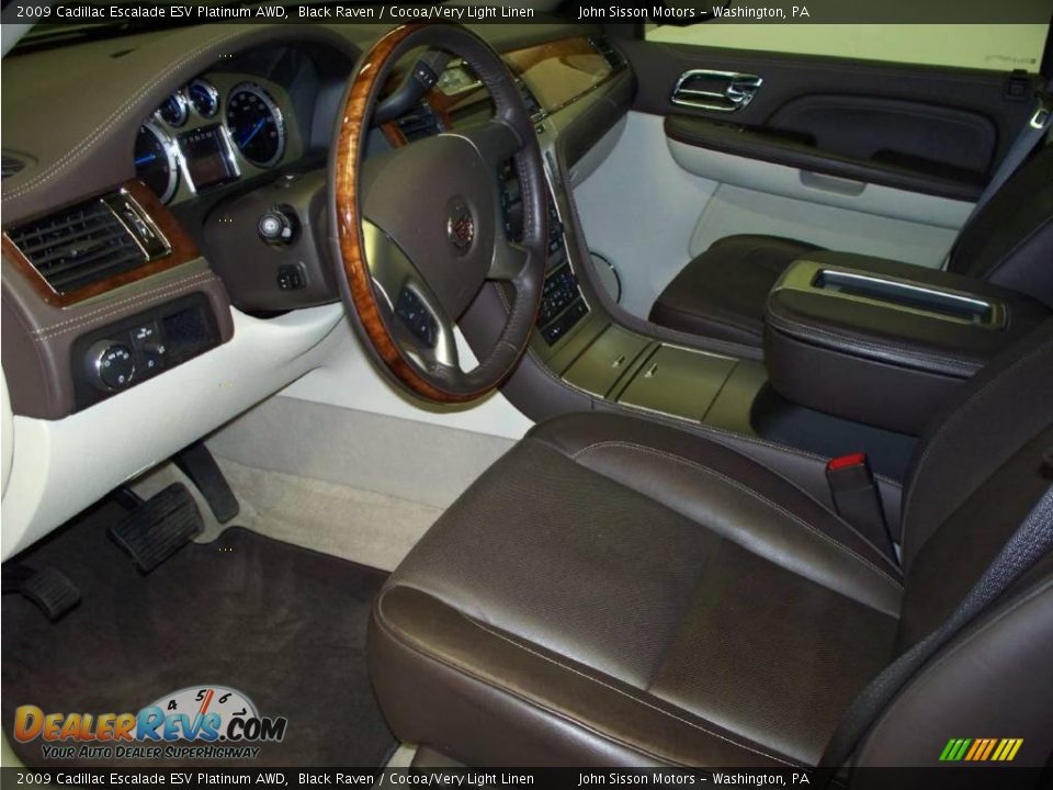 2009 Cadillac Escalade ESV Platinum AWD Black Raven / Cocoa/Very Light Linen Photo #13