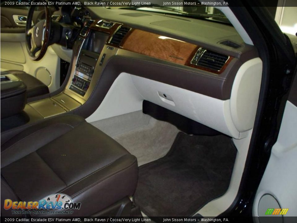 2009 Cadillac Escalade ESV Platinum AWD Black Raven / Cocoa/Very Light Linen Photo #14