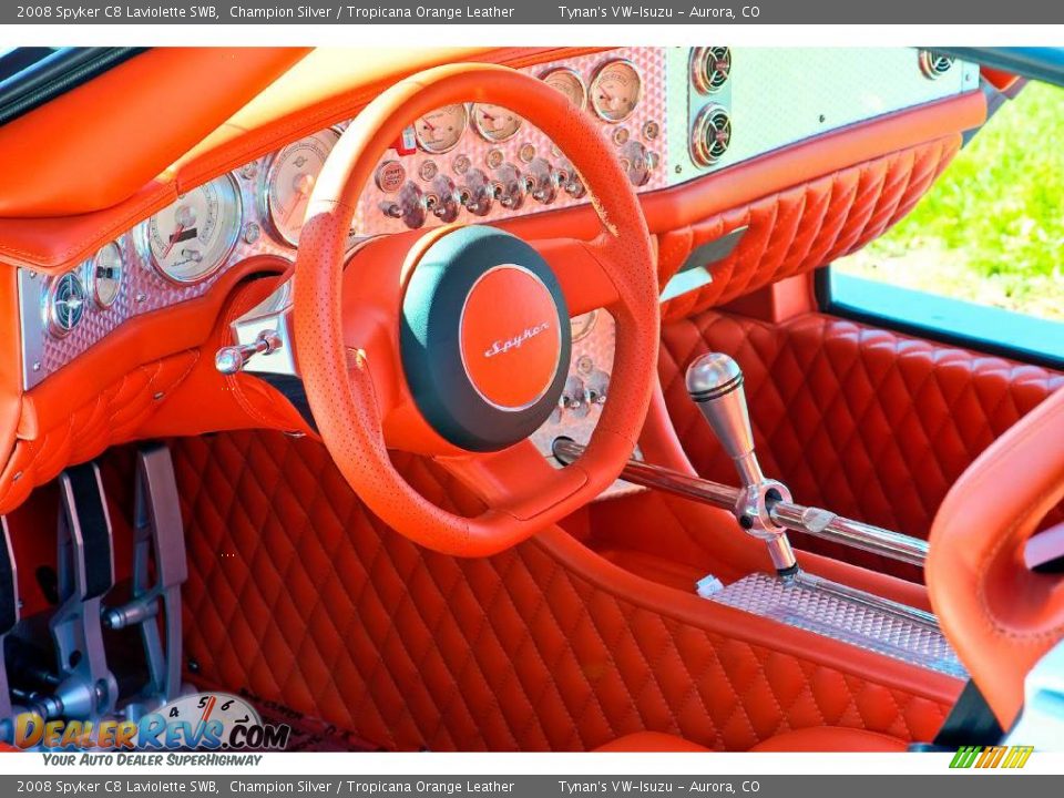 2008 Spyker C8 Laviolette SWB Champion Silver / Tropicana Orange Leather Photo #20