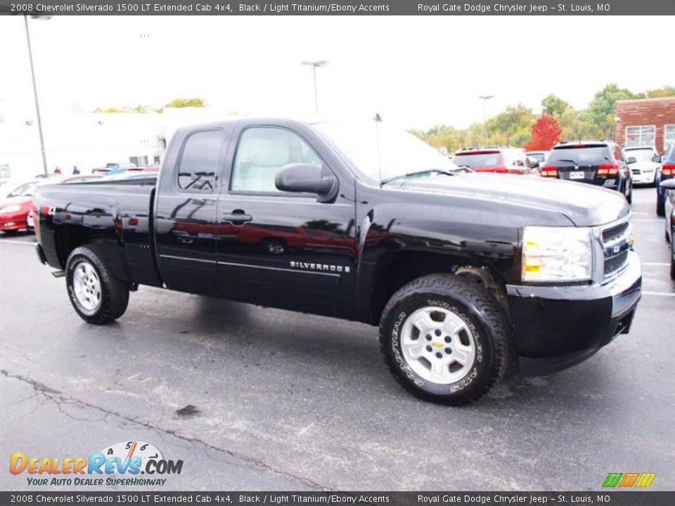 2008 Chevrolet Silverado 1500 LT Extended Cab 4x4 Black / Light Titanium/Ebony Accents Photo #2