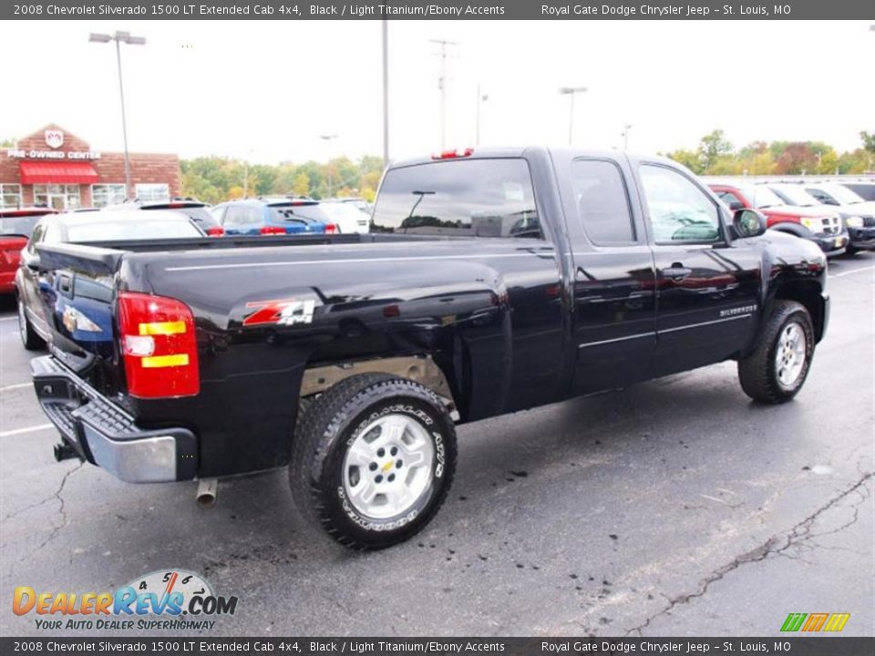 2008 Chevrolet Silverado 1500 LT Extended Cab 4x4 Black / Light Titanium/Ebony Accents Photo #3