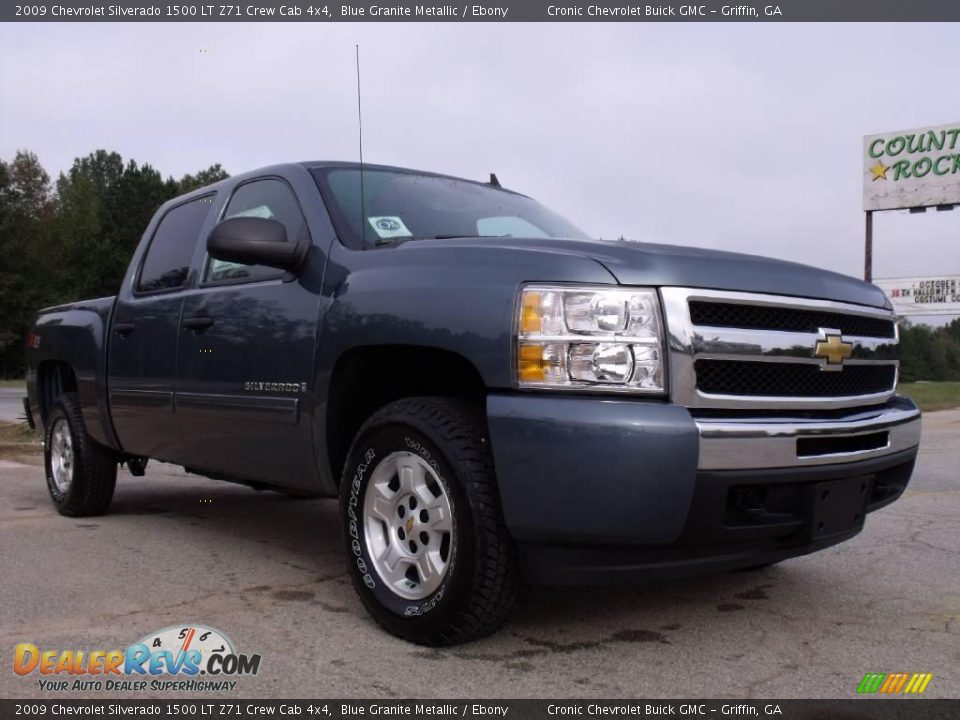 2009 Chevrolet Silverado 1500 LT Z71 Crew Cab 4x4 Blue Granite Metallic / Ebony Photo #4