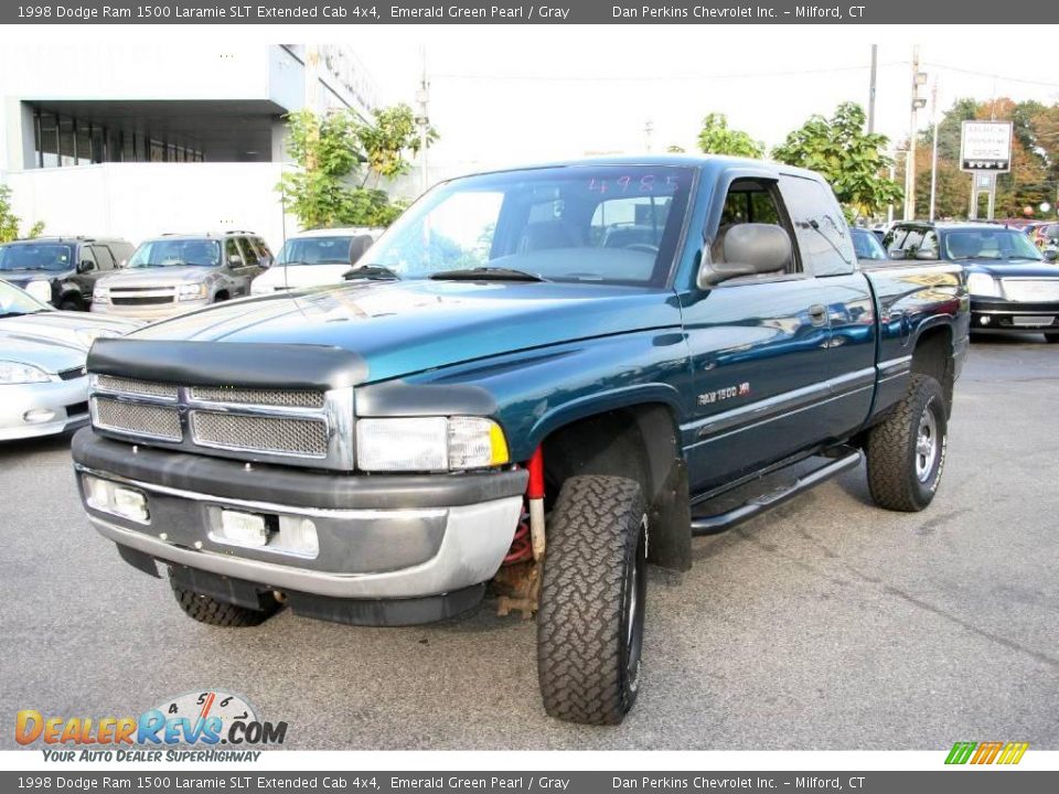 1998 Dodge Ram 1500 Laramie SLT Extended Cab 4x4 Emerald Green Pearl / Gray Photo #1