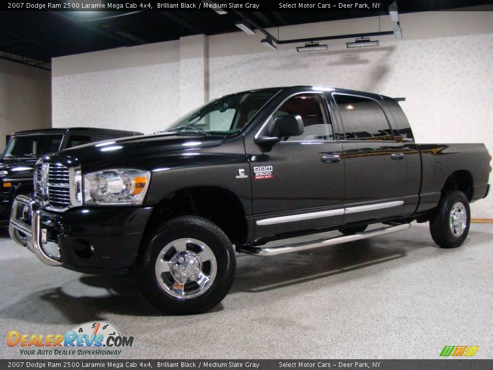 2007 Dodge Ram 2500 Laramie Mega Cab 4x4 Brilliant Black / Medium Slate Gray Photo #1