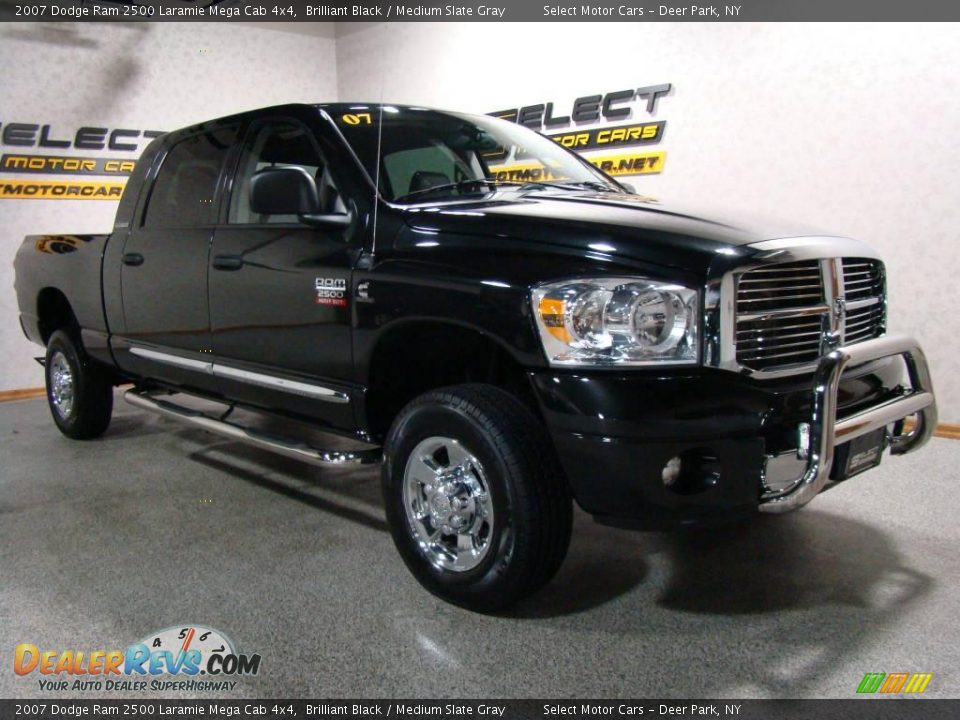2007 Dodge Ram 2500 Laramie Mega Cab 4x4 Brilliant Black / Medium Slate Gray Photo #3