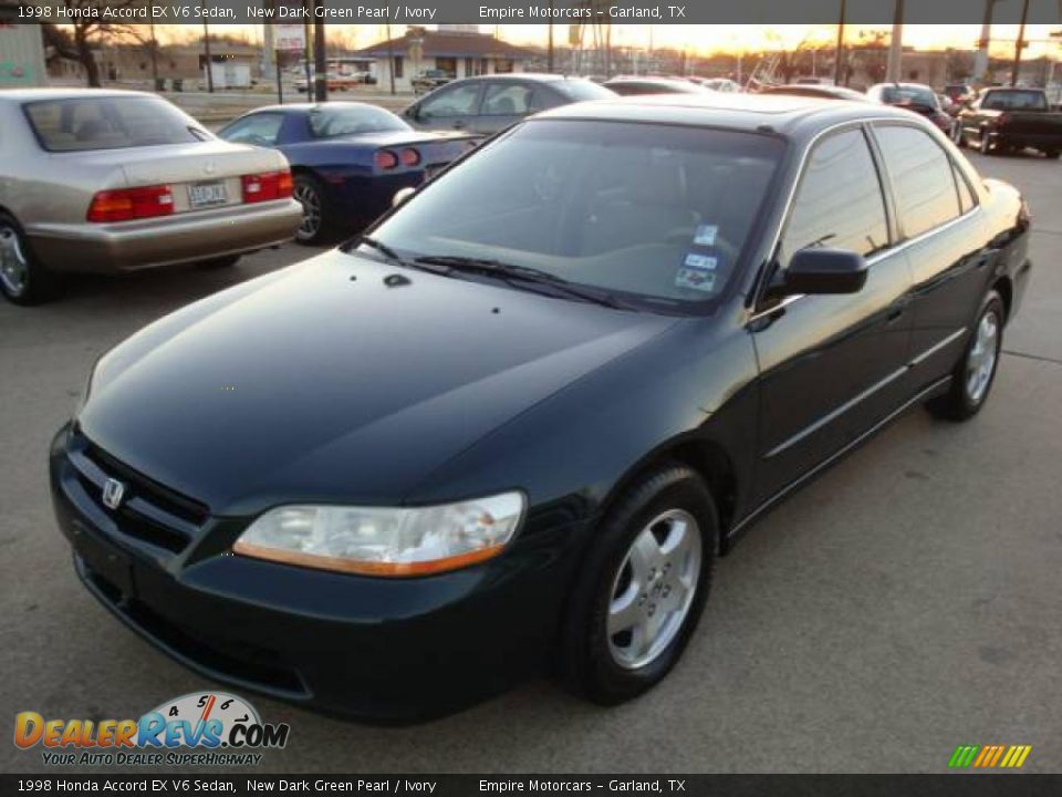 1998 Honda Accord EX V6 Sedan New Dark Green Pearl / Ivory Photo #1