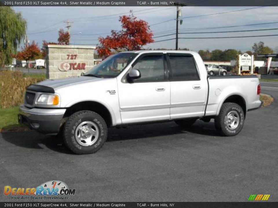 2001 Ford F150 XLT SuperCrew 4x4 Silver Metallic / Medium Graphite Photo #1