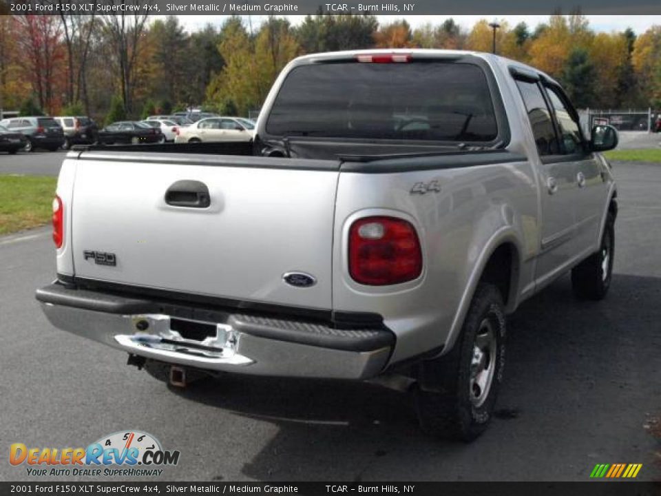 2001 Ford F150 XLT SuperCrew 4x4 Silver Metallic / Medium Graphite Photo #4