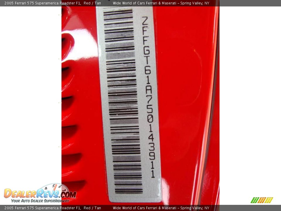 2005 Ferrari 575 Superamerica Roadster F1 Red / Tan Photo #15