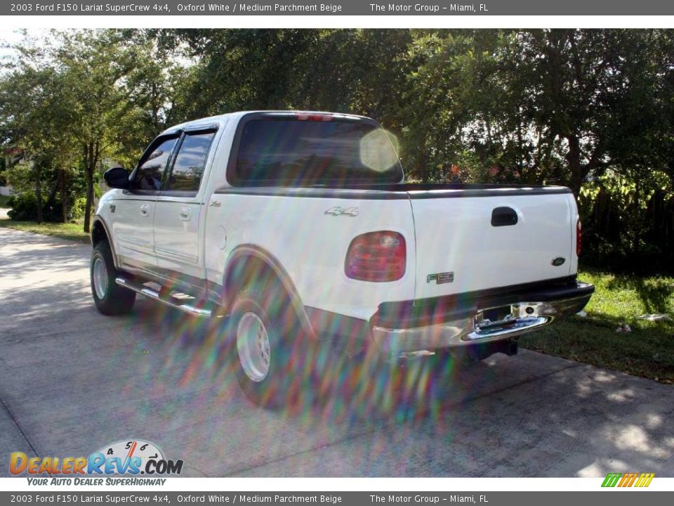 2003 Ford F150 Lariat SuperCrew 4x4 Oxford White / Medium Parchment Beige Photo #5