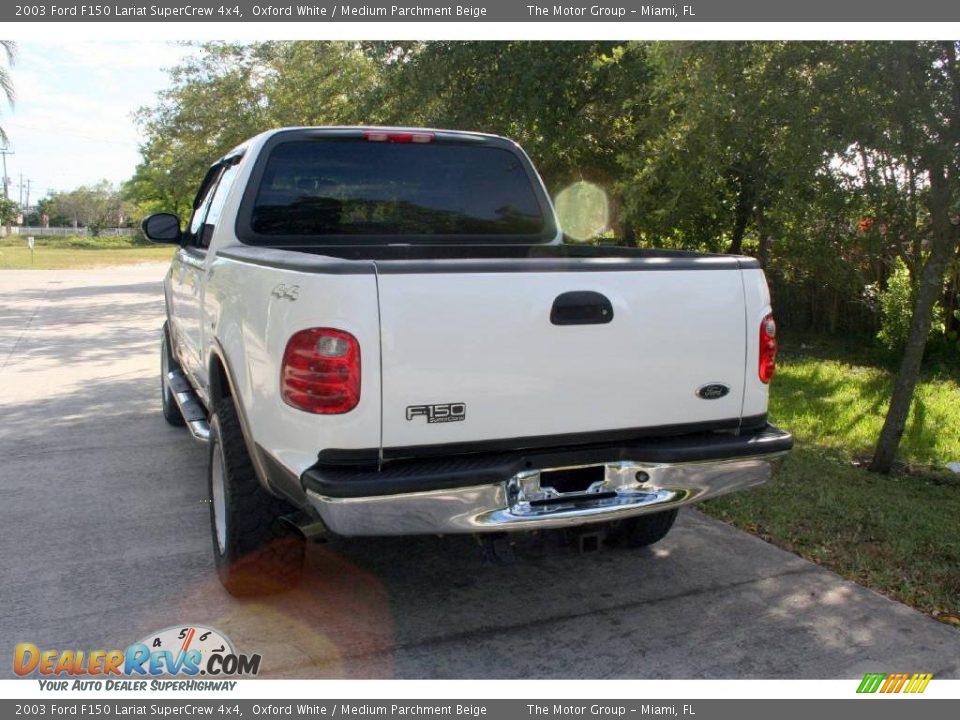 2003 Ford F150 Lariat SuperCrew 4x4 Oxford White / Medium Parchment Beige Photo #6