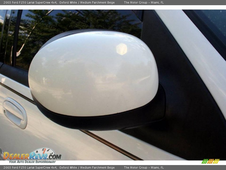 2003 Ford F150 Lariat SuperCrew 4x4 Oxford White / Medium Parchment Beige Photo #21