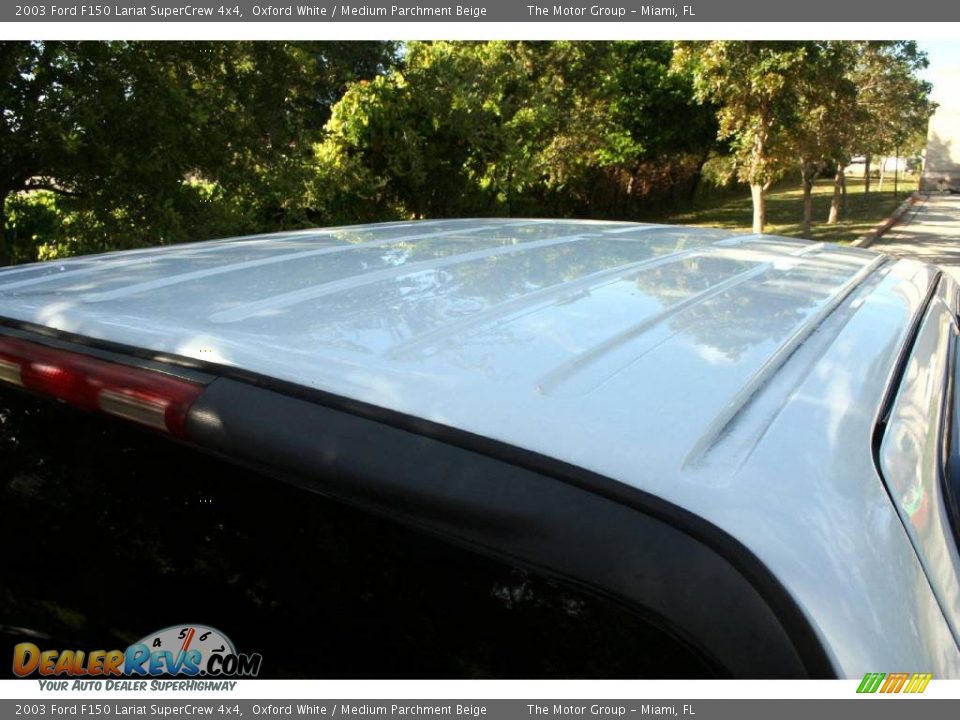 2003 Ford F150 Lariat SuperCrew 4x4 Oxford White / Medium Parchment Beige Photo #26
