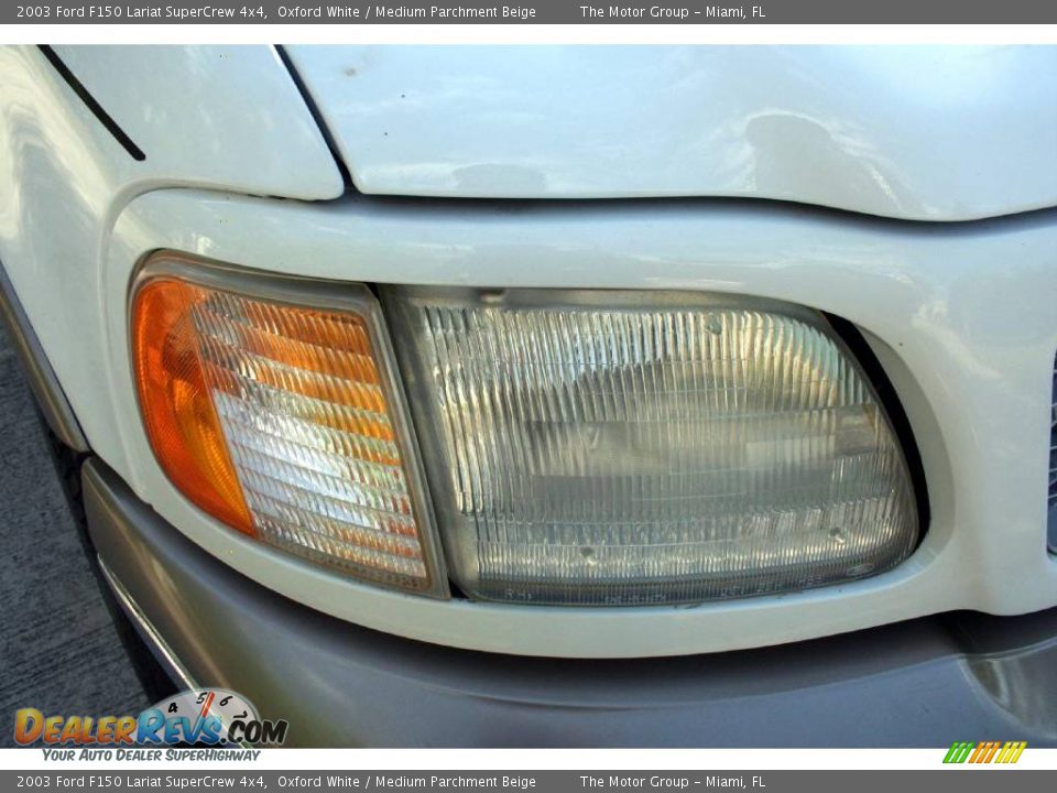 2003 Ford F150 Lariat SuperCrew 4x4 Oxford White / Medium Parchment Beige Photo #31