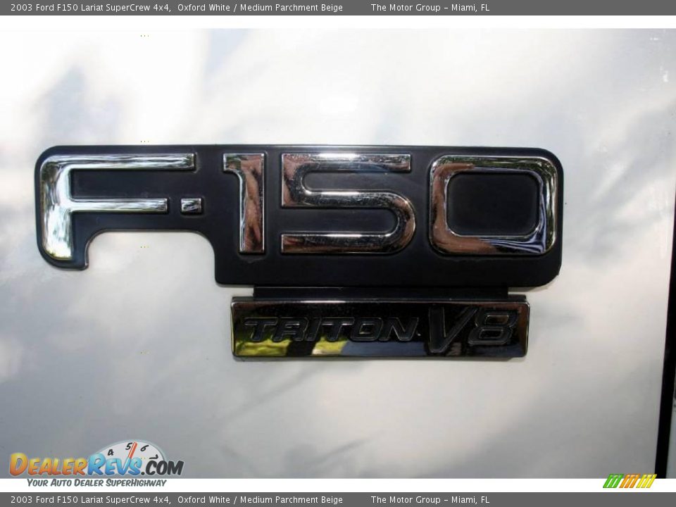 2003 Ford F150 Lariat SuperCrew 4x4 Oxford White / Medium Parchment Beige Photo #35