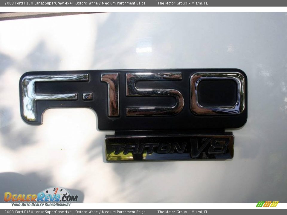 2003 Ford F150 Lariat SuperCrew 4x4 Oxford White / Medium Parchment Beige Photo #36