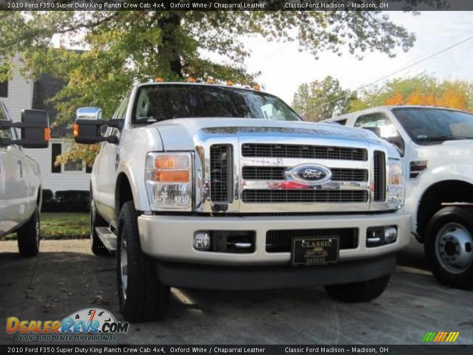 2010 Ford F350 Super Duty King Ranch Crew Cab 4x4 Oxford White / Chaparral Leather Photo #2