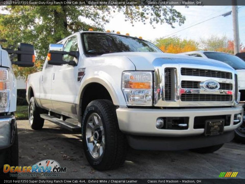 2010 Ford F350 Super Duty King Ranch Crew Cab 4x4 Oxford White / Chaparral Leather Photo #3