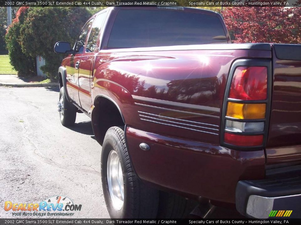 2002 GMC Sierra 3500 SLT Extended Cab 4x4 Dually Dark Toreador Red Metallic / Graphite Photo #6