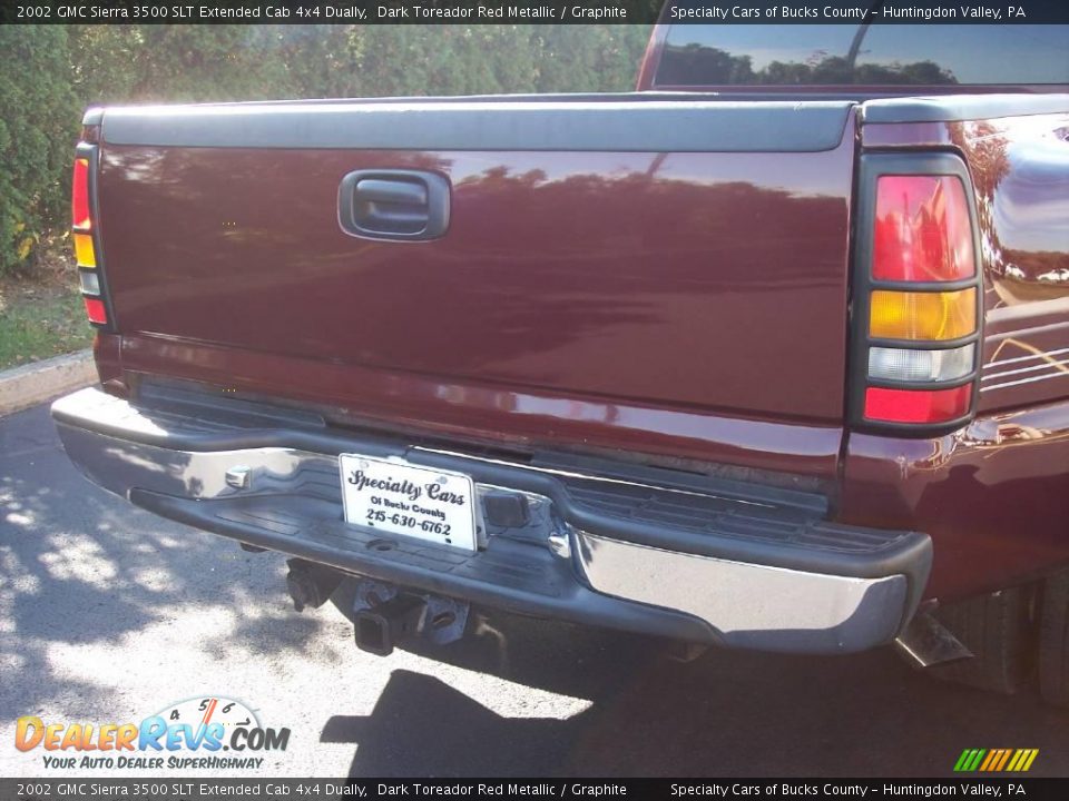 2002 GMC Sierra 3500 SLT Extended Cab 4x4 Dually Dark Toreador Red Metallic / Graphite Photo #13