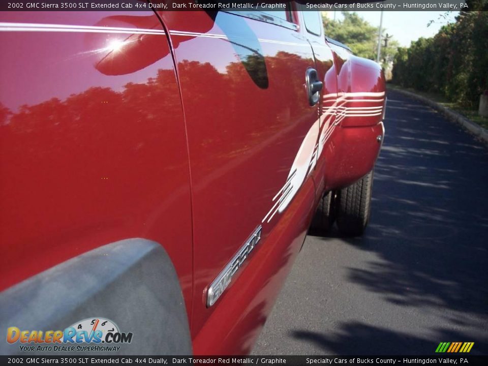 2002 GMC Sierra 3500 SLT Extended Cab 4x4 Dually Dark Toreador Red Metallic / Graphite Photo #15