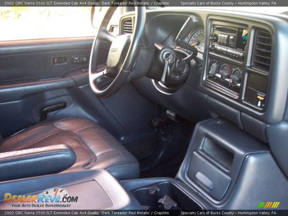 2002 GMC Sierra 3500 SLT Extended Cab 4x4 Dually Dark Toreador Red Metallic / Graphite Photo #25