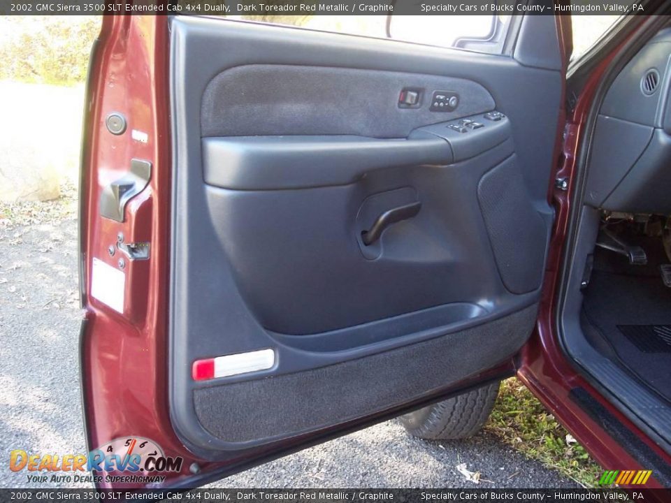 2002 GMC Sierra 3500 SLT Extended Cab 4x4 Dually Dark Toreador Red Metallic / Graphite Photo #27