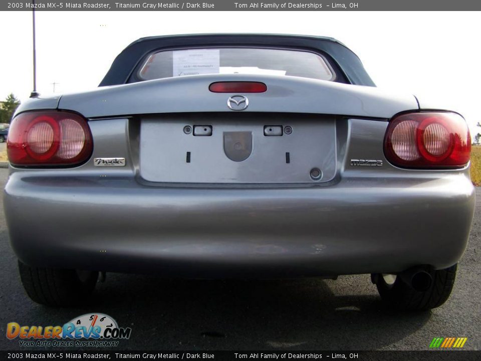 2003 Mazda MX-5 Miata Roadster Titanium Gray Metallic / Dark Blue Photo #6