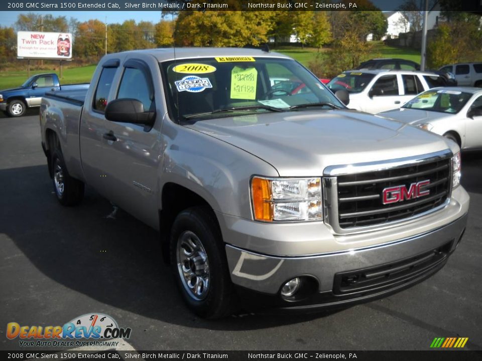 2008 GMC Sierra 1500 Extended Cab Silver Birch Metallic / Dark Titanium Photo #16