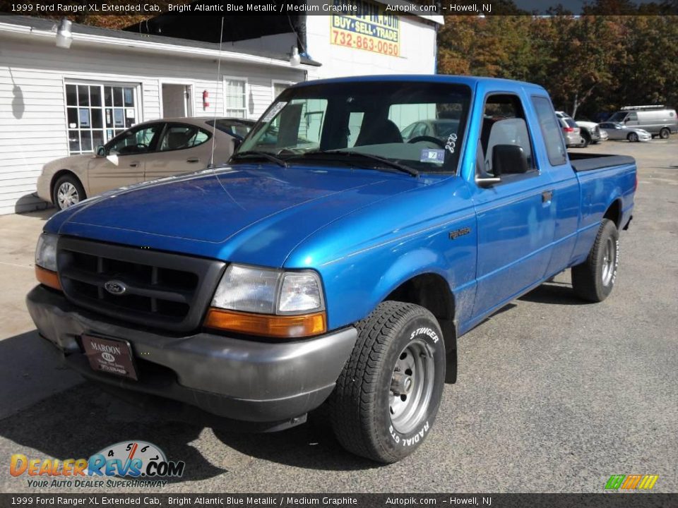 1999 Ford Ranger XL Extended Cab Bright Atlantic Blue Metallic / Medium Graphite Photo #1