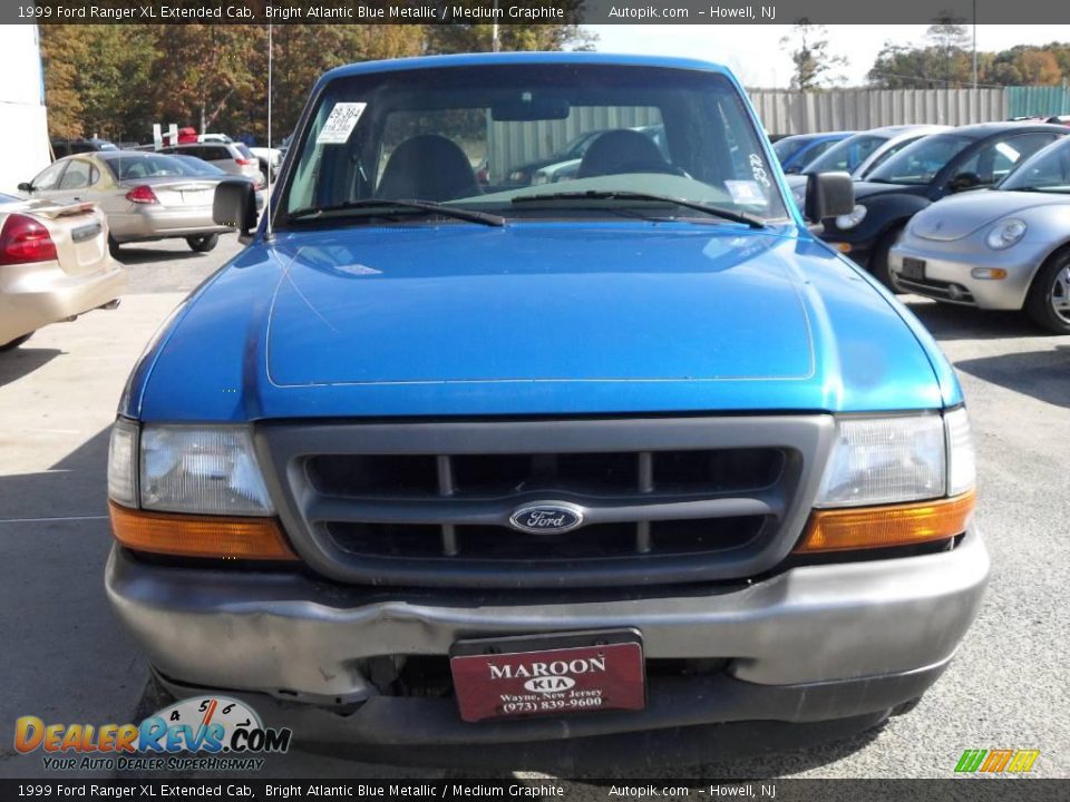 1999 Ford Ranger XL Extended Cab Bright Atlantic Blue Metallic / Medium Graphite Photo #2