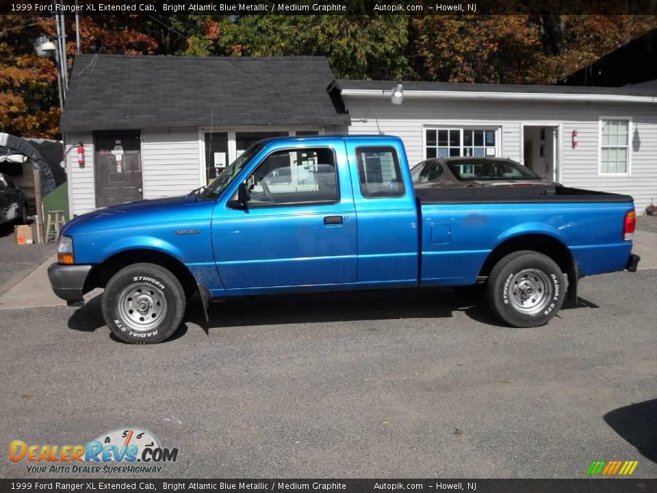 1999 Ford Ranger XL Extended Cab Bright Atlantic Blue Metallic / Medium Graphite Photo #3