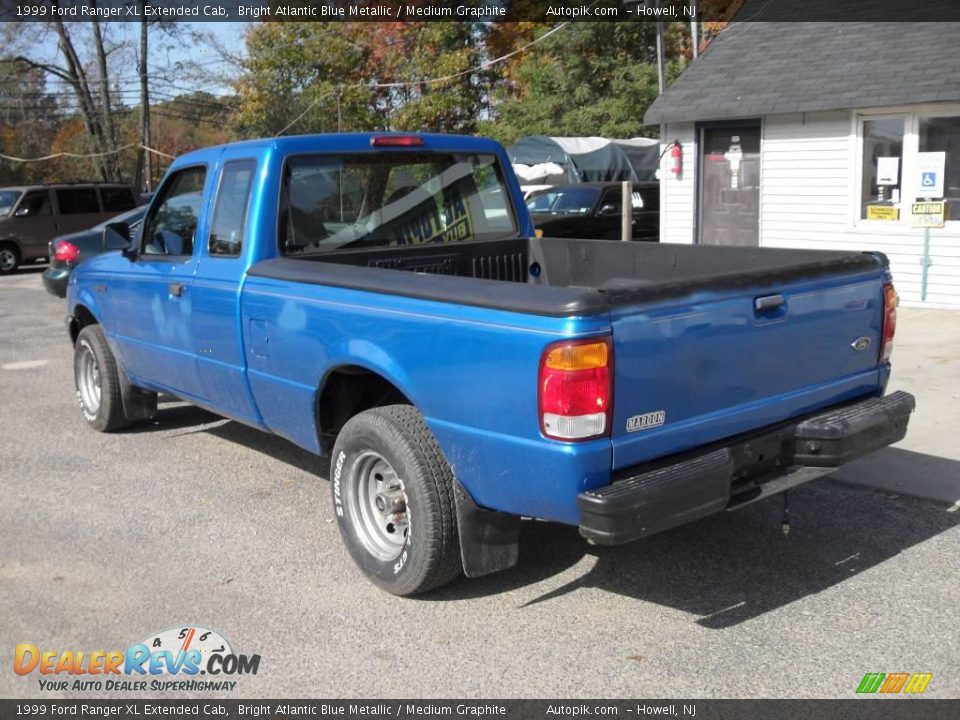 1999 Ford Ranger XL Extended Cab Bright Atlantic Blue Metallic / Medium Graphite Photo #4