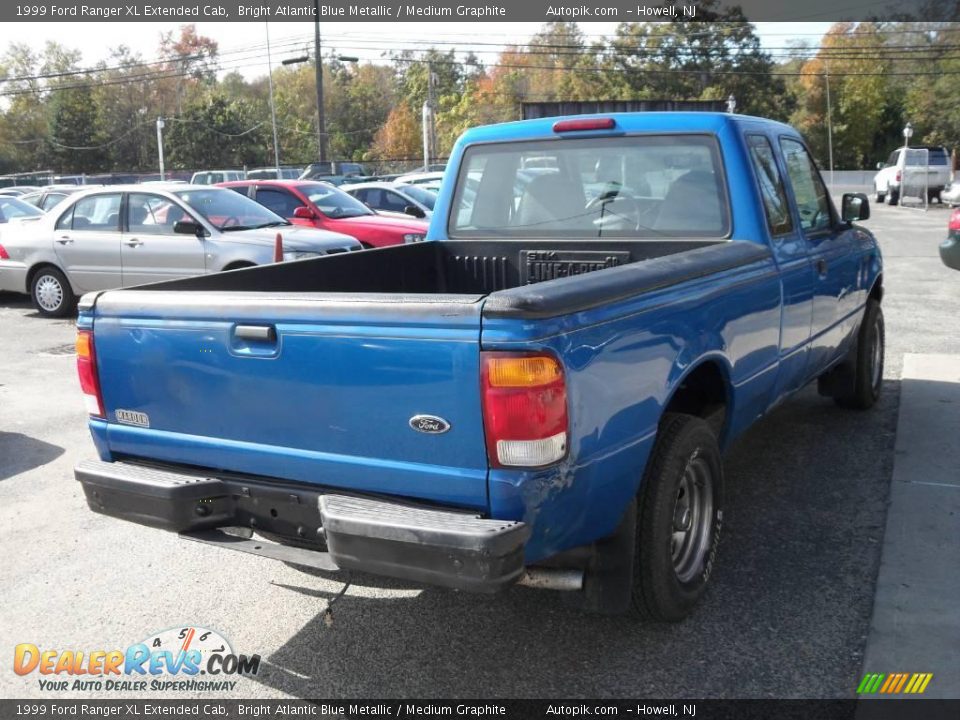 1999 Ford Ranger XL Extended Cab Bright Atlantic Blue Metallic / Medium Graphite Photo #6