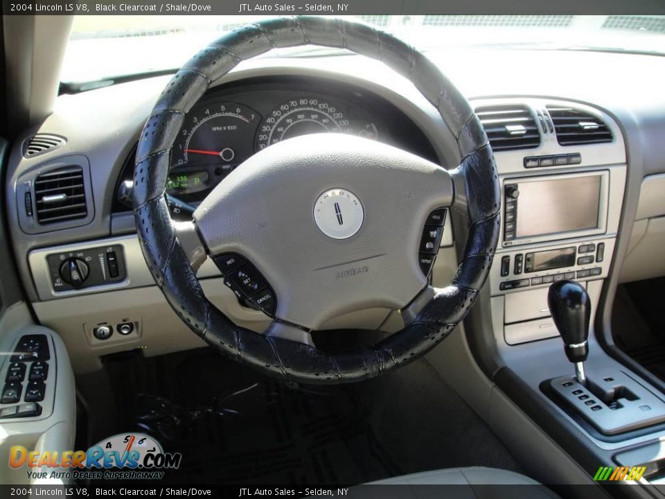 2004 Lincoln LS V8 Black Clearcoat / Shale/Dove Photo #13