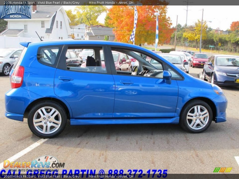 2008 Honda Fit Sport Vivid Blue Pearl   Black Grey Photo #6 