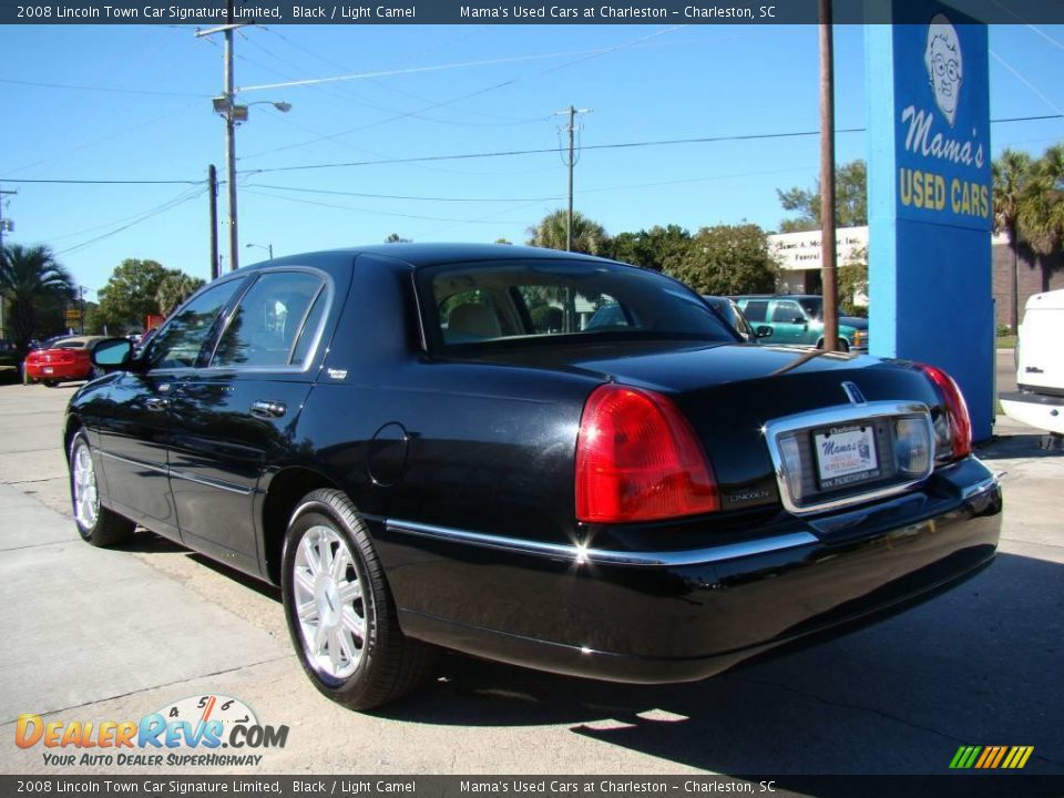 2008 Lincoln Town Car Signature Limited Black / Light Camel Photo #6