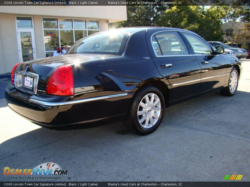 2008 Lincoln Town Car Signature Limited Black / Light Camel Photo #8