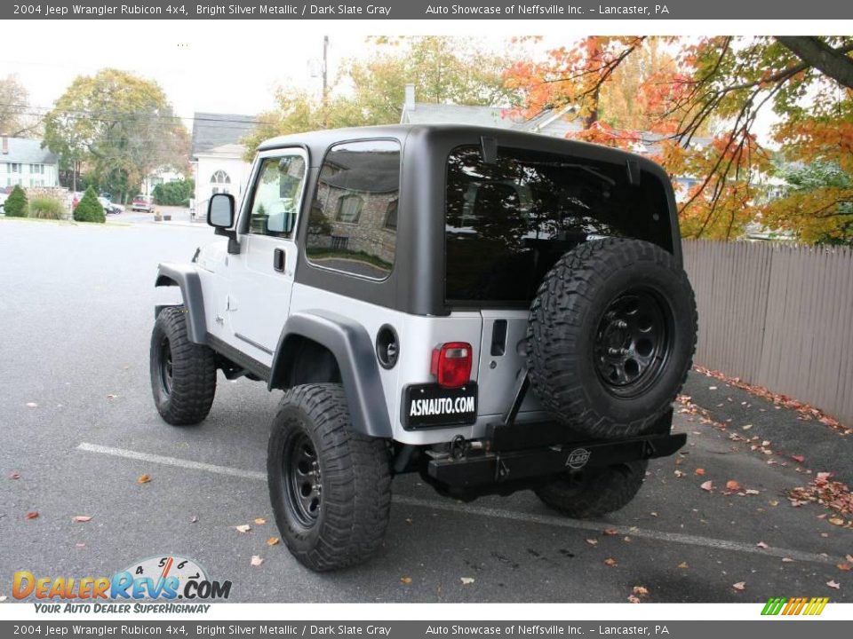 2004 Jeep Wrangler Rubicon 4x4 Bright Silver Metallic / Dark Slate Gray Photo #4