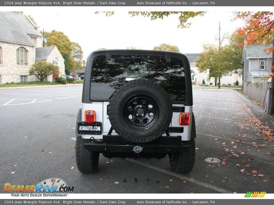 2004 Jeep Wrangler Rubicon 4x4 Bright Silver Metallic / Dark Slate Gray Photo #5