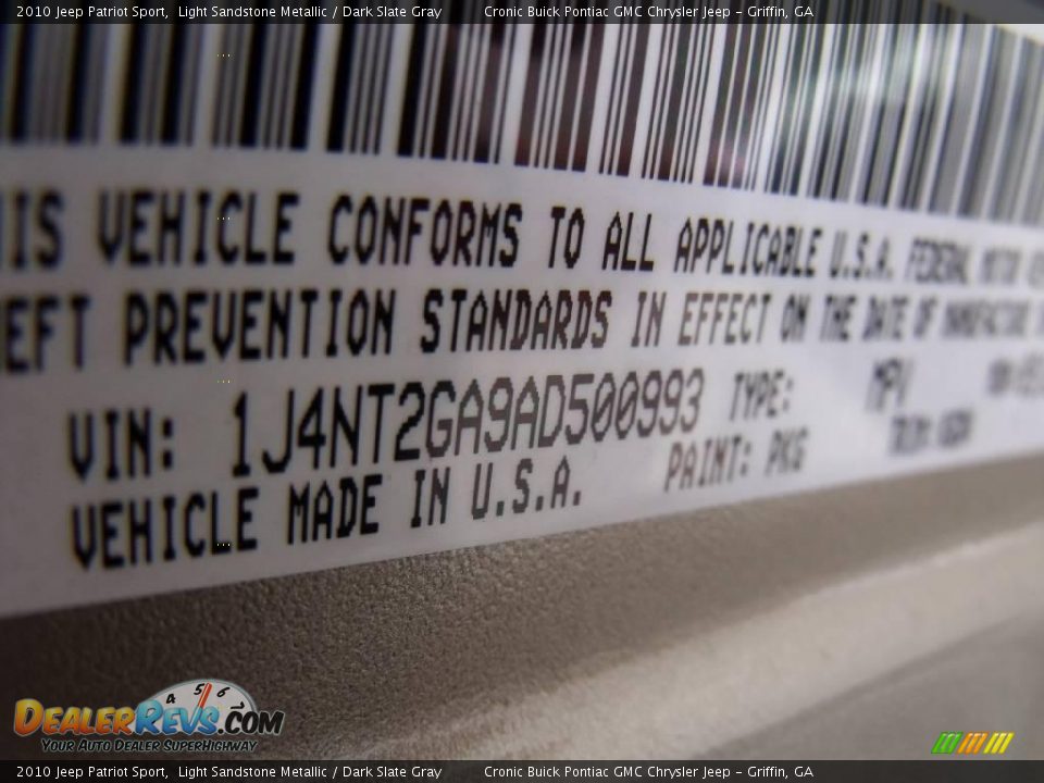 2010 Jeep Patriot Sport Light Sandstone Metallic / Dark Slate Gray Photo #21