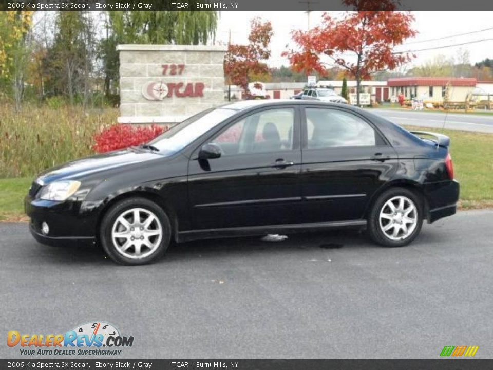 2006 Kia Spectra SX Sedan Ebony Black / Gray Photo #1