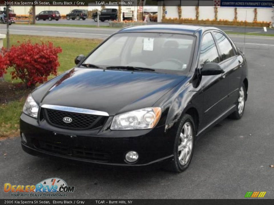 2006 Kia Spectra SX Sedan Ebony Black / Gray Photo #2