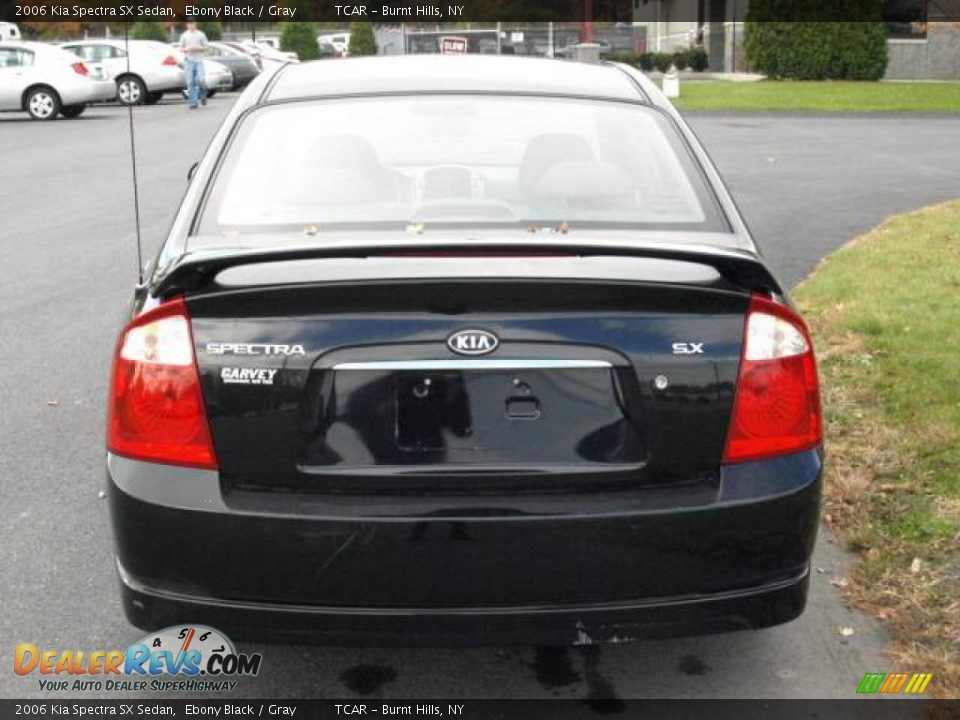 2006 Kia Spectra SX Sedan Ebony Black / Gray Photo #5