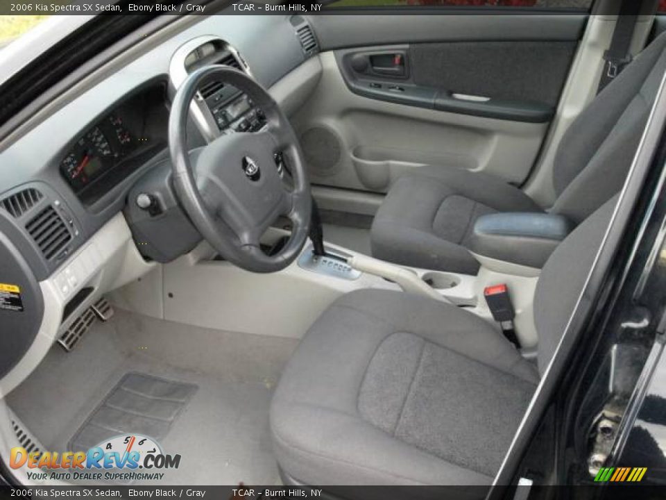 2006 Kia Spectra SX Sedan Ebony Black / Gray Photo #7