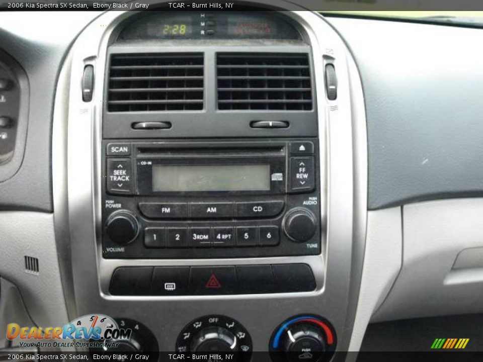 2006 Kia Spectra SX Sedan Ebony Black / Gray Photo #11