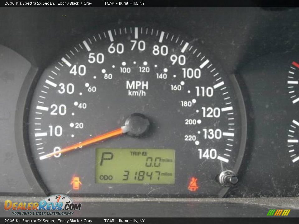 2006 Kia Spectra SX Sedan Ebony Black / Gray Photo #13